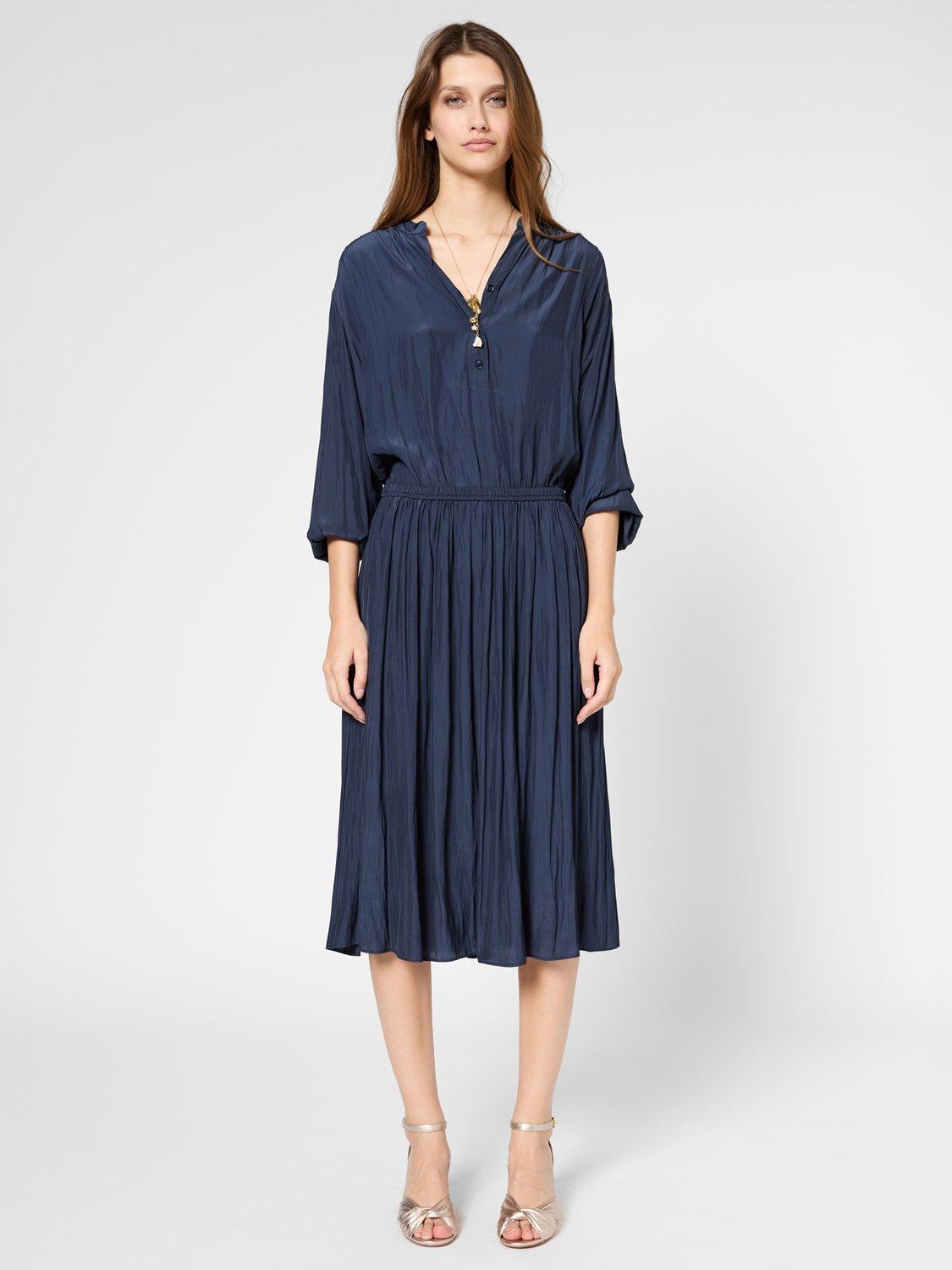 Product image 2 of 6, which shows Gerard Darel Vania Drape Skirt, Navy, 10