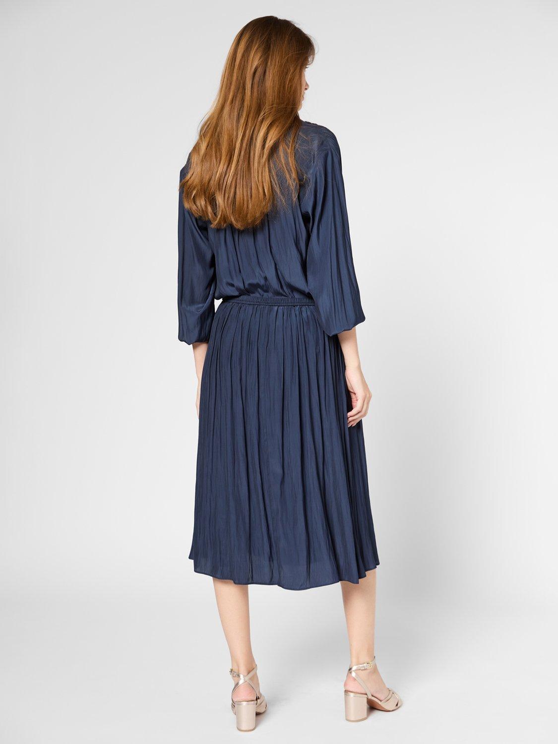 Product image 3 of 6, which shows Gerard Darel Vania Drape Skirt, Navy, 10
