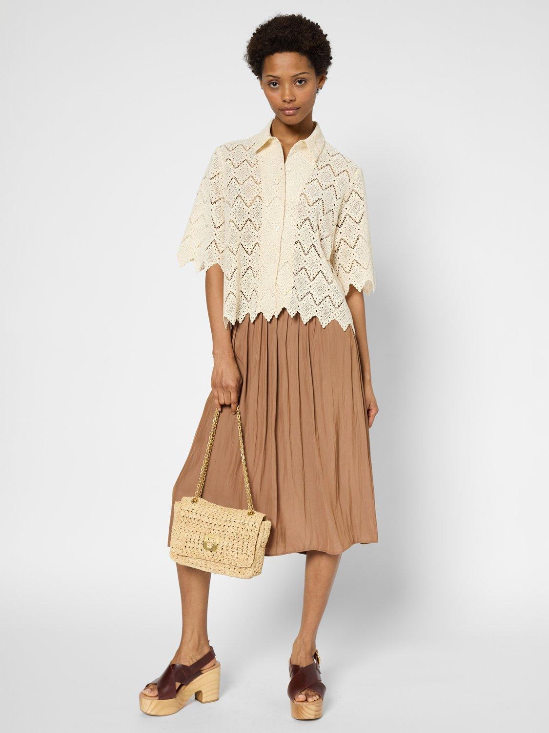 Product image 1 of 1, which shows Gerard Darel Vania Midi Skirt, Brown, 10