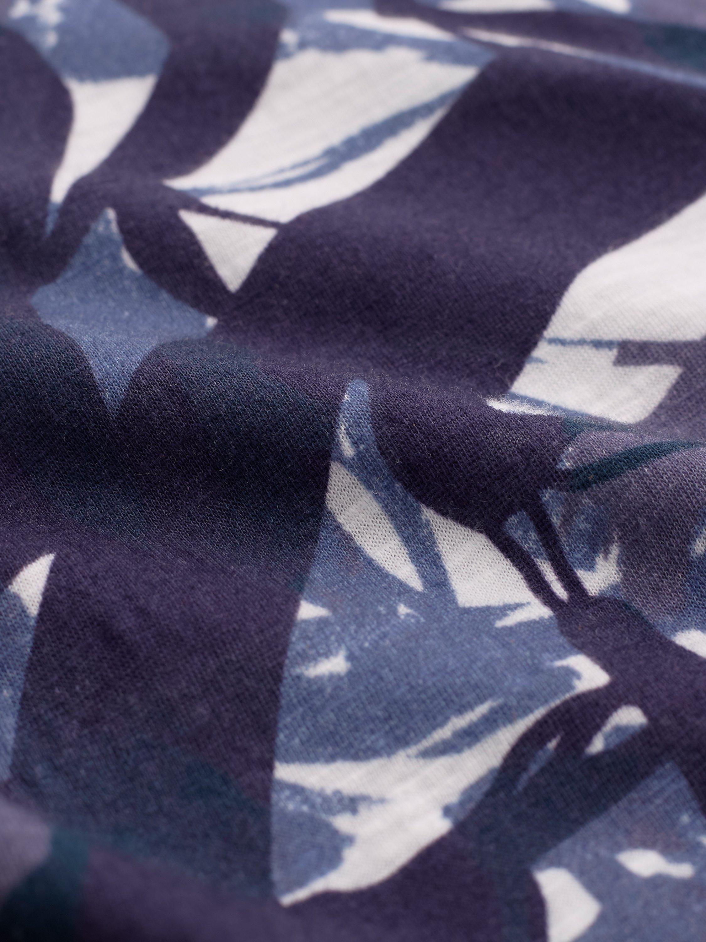 Product image 3 of 4, which shows Celtic & Co. Abstract Slub Shirt Dress, Navy/White, 8