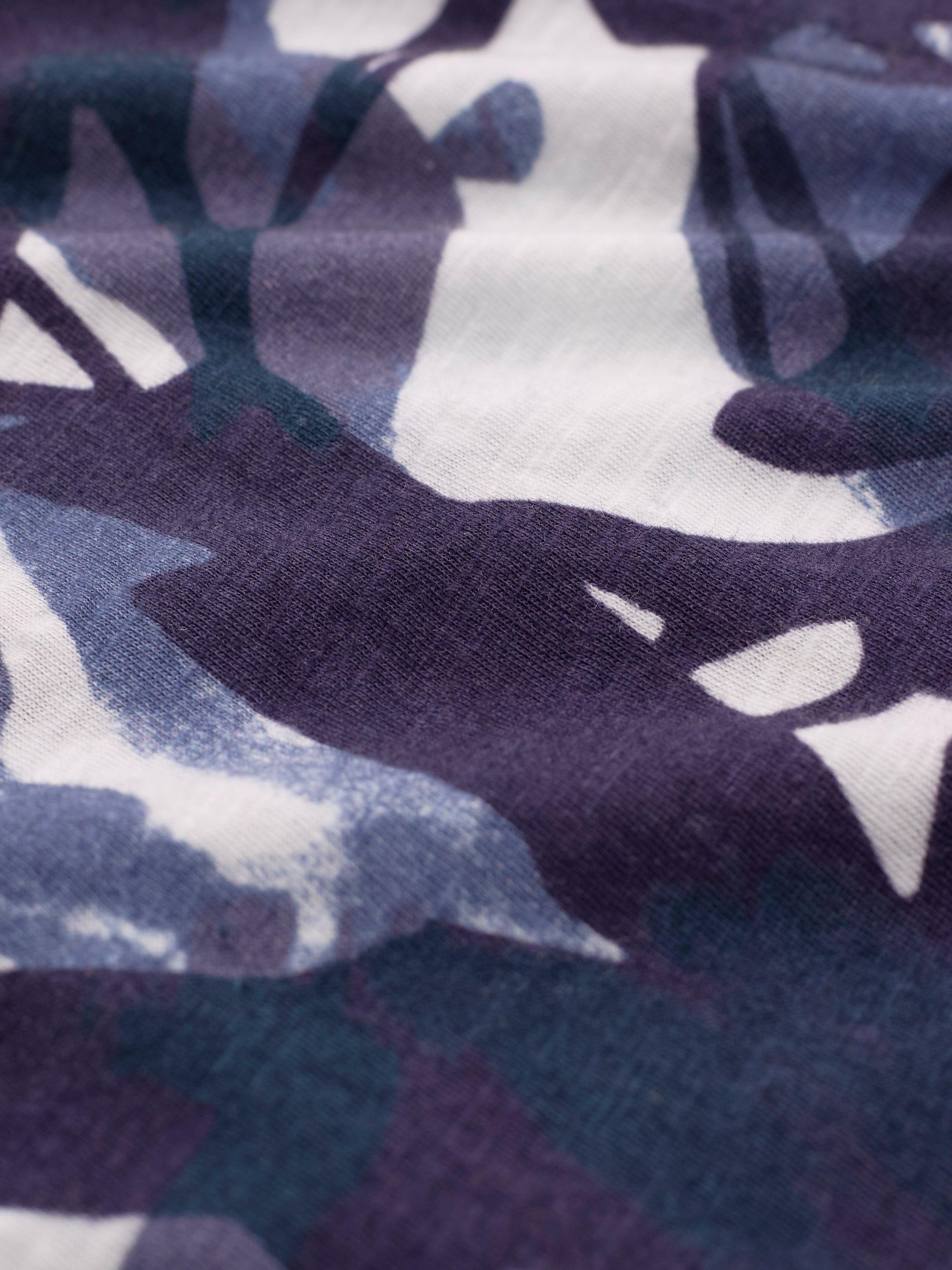 Product image 4 of 4, which shows Celtic & Co. Abstract Slub Shirt Dress, Navy/White, 8