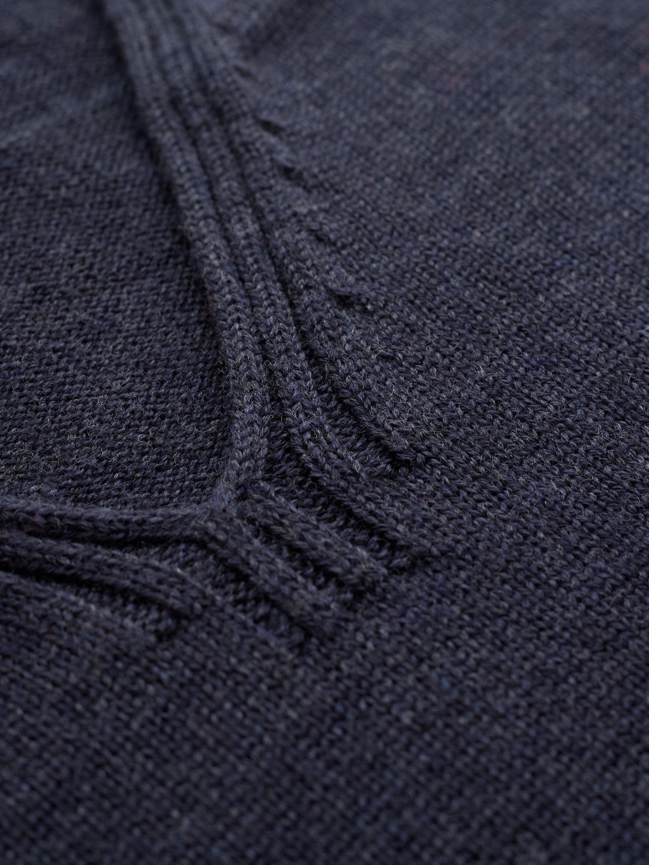 Product image 5 of 11, which shows Celtic & Co. Breton Stripe Pure Merino Wool V-Neck Jumper, Navy/Multi, XS