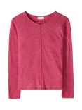 Celtic & Co. Stripe Linen Blend Long Sleeve Top, Raspberry