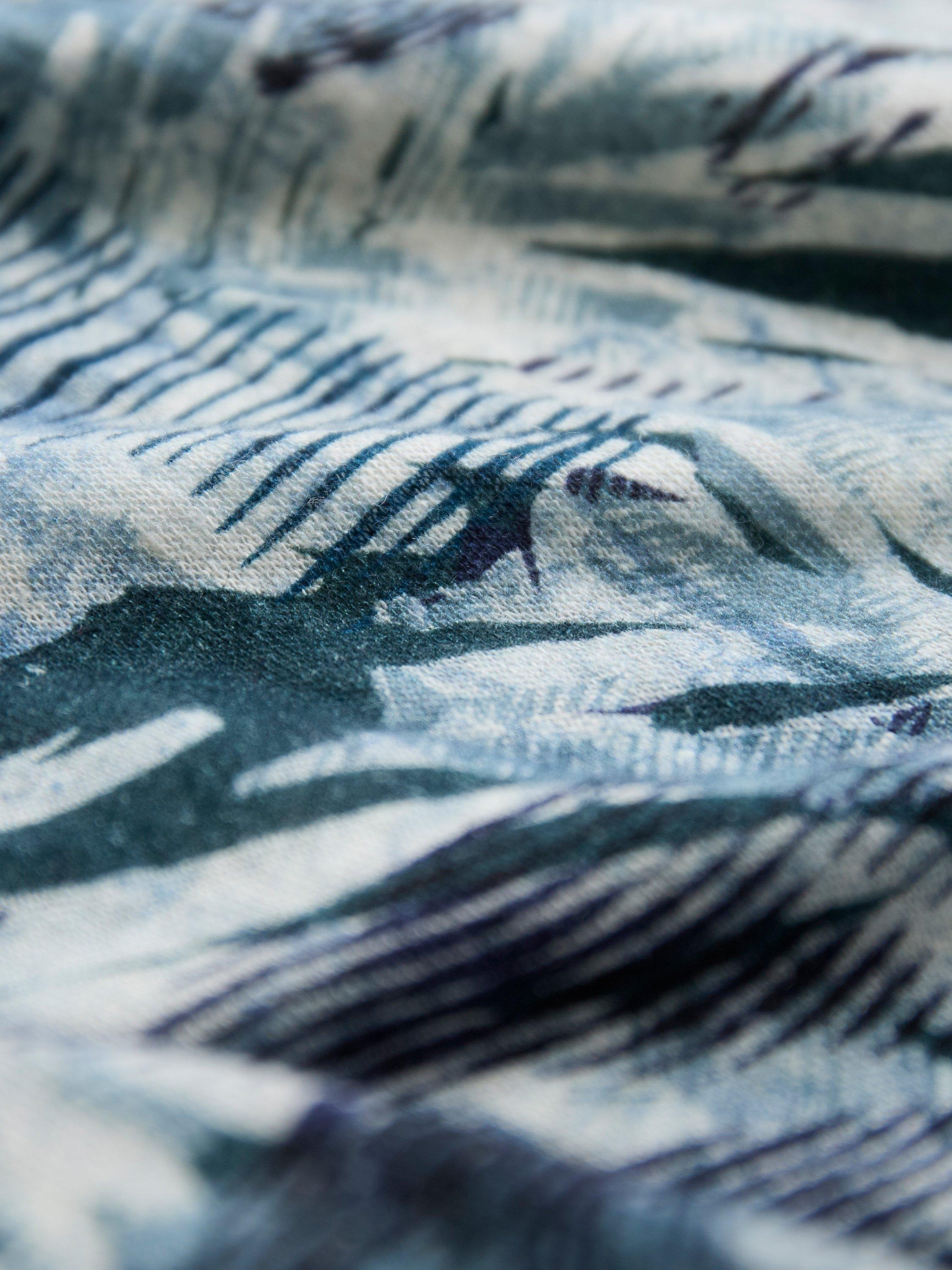 Product image 3 of 3, which shows Celtic & Co. V-Neck Linen Blend Midi Dress, Navy/Multi, 8