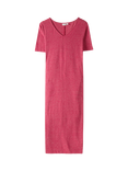 Celtic & Co. Linen Cotton Blend V-Neck Midi Dress, Raspberry