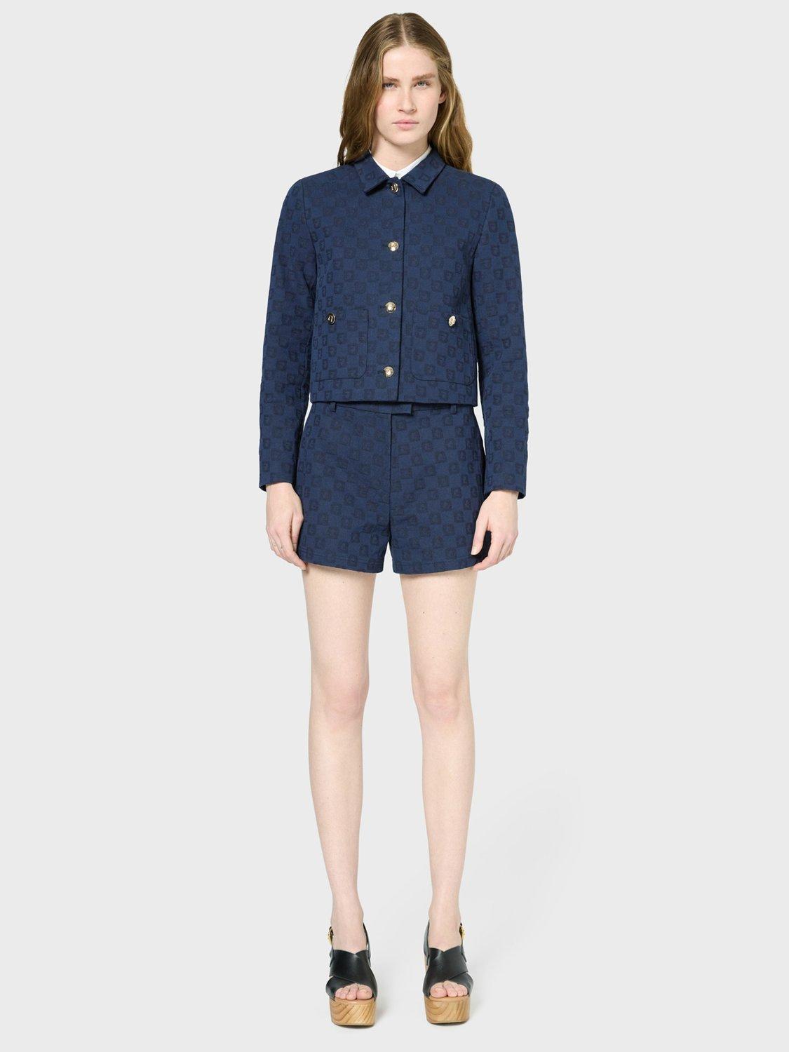 Product image 2 of 6, which shows Gerard Darel Ramata Jacquard Jacket, Navy, 8