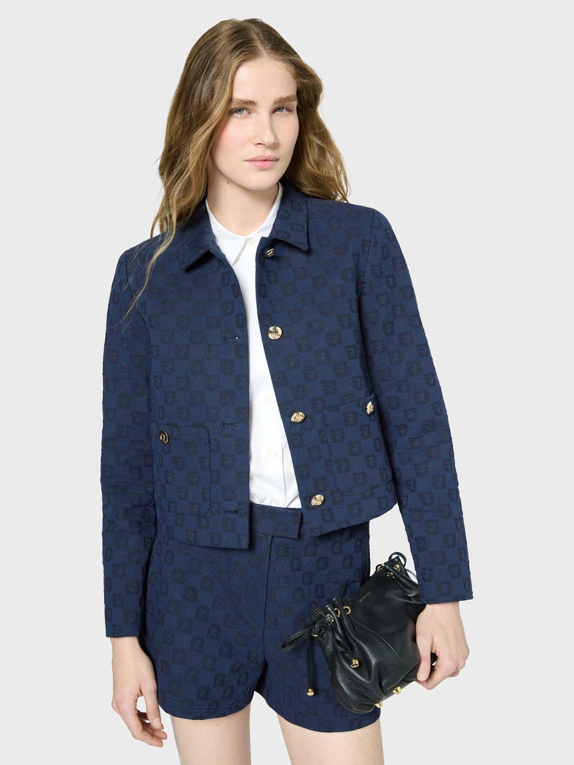 Product image 5 of 6, which shows Gerard Darel Ramata Jacquard Jacket, Navy, 8