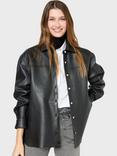 Gerard Darel Raja Leather Shacket, Black