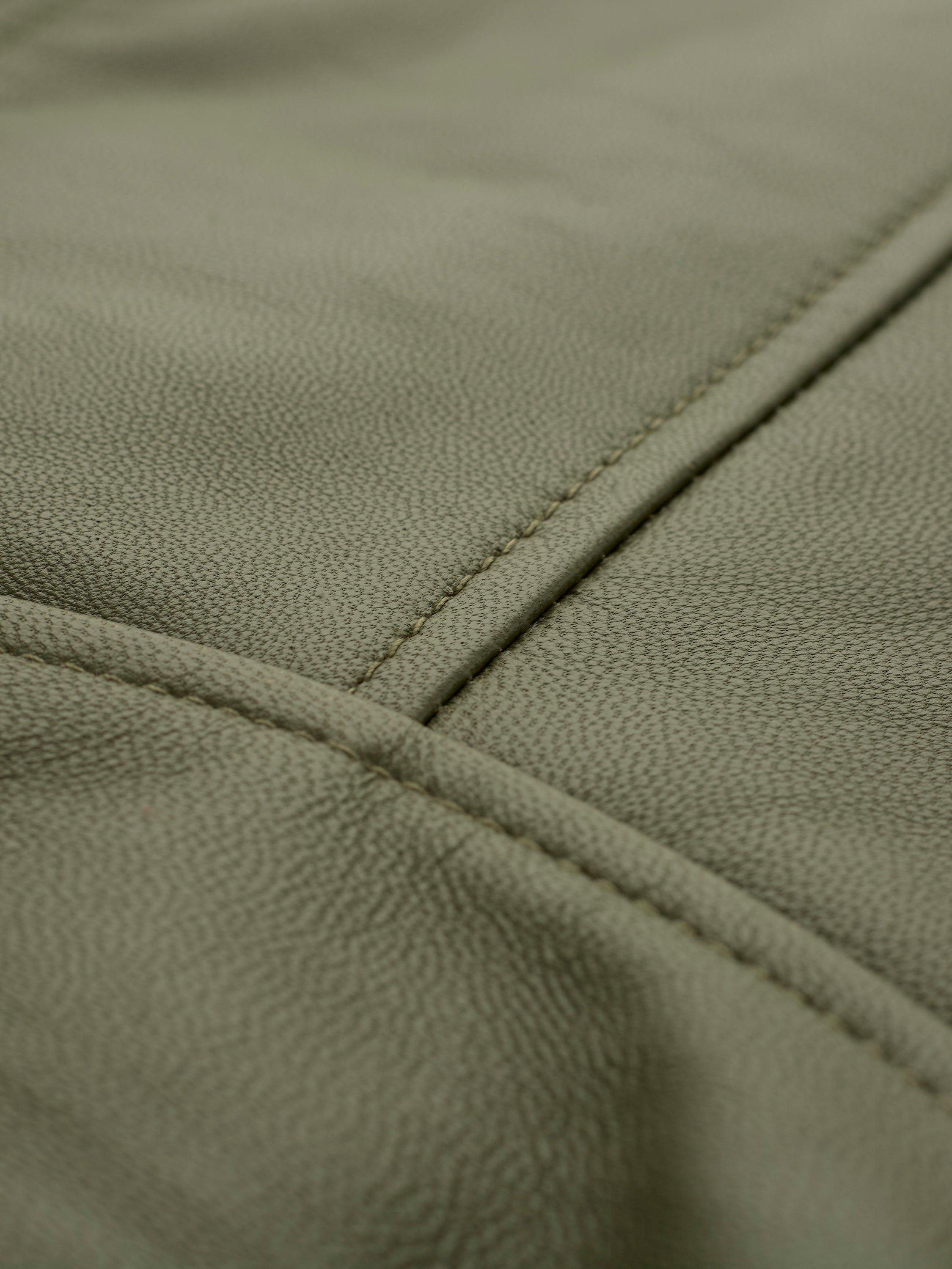 Product image 6 of 6, which shows Celtic & Co. Leather Biker Jacket, Khaki, 8