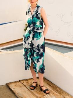 Celtic & Co. Tie Front Midi Shirt Dress, Multi, Multi