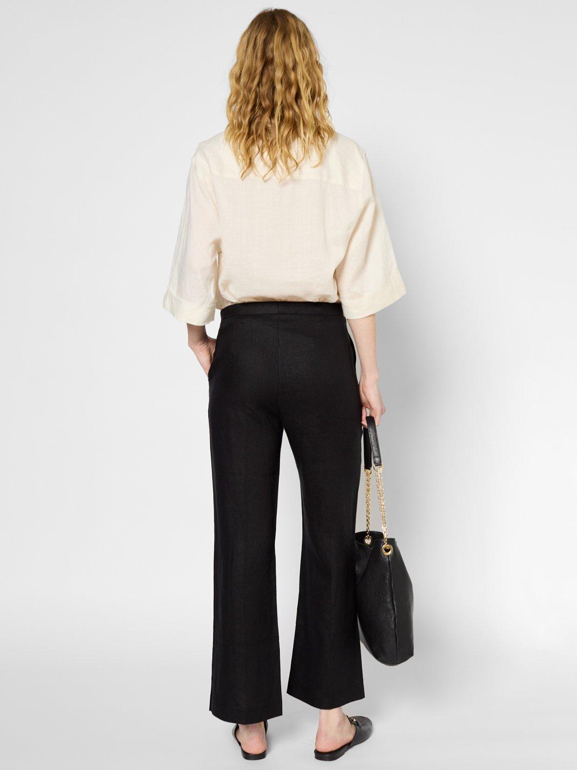Product image 3 of 6, which shows Gerard Darel Lys Pure Linen Trousers, Black, 10
