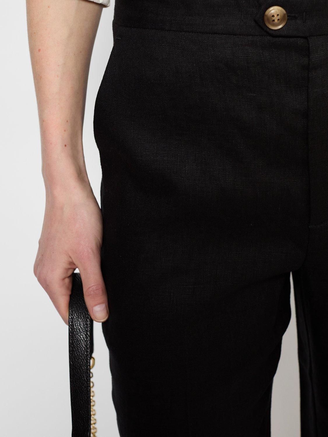 Product image 6 of 6, which shows Gerard Darel Lys Pure Linen Trousers, Black, 10