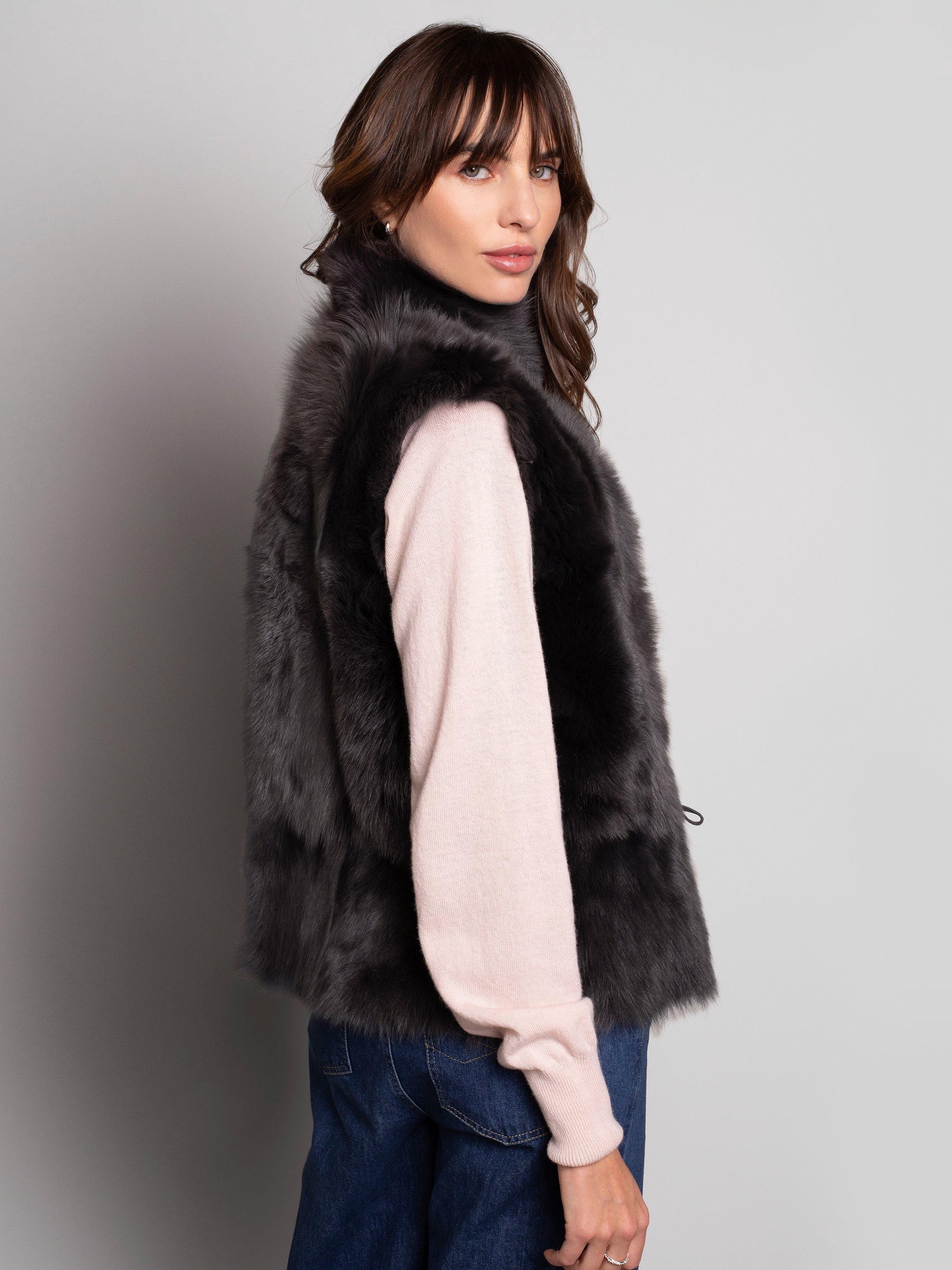 Product image 2 of 7, which shows Celtic & Co. Toscana Sheepskin Gilet, Cacao, 8