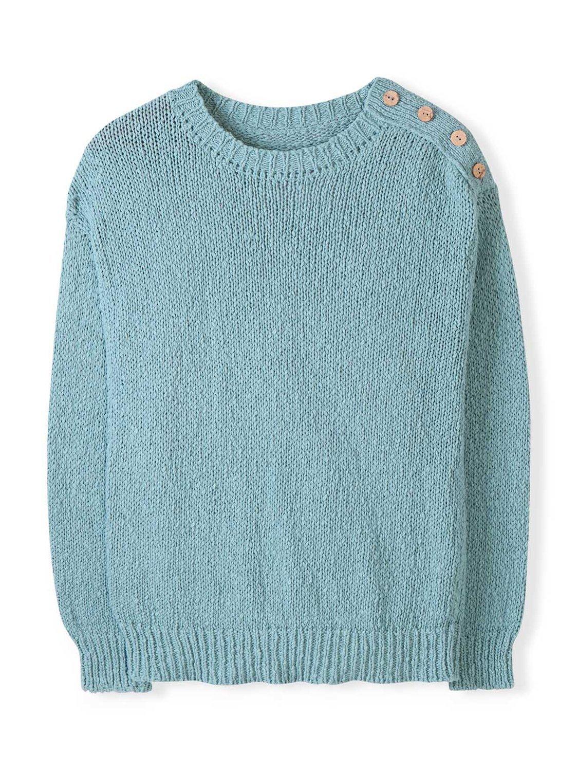 Product image 2 of 4, which shows Celtic & Co. Slub Knit Button Detail Jumper, Dark Sage, XS