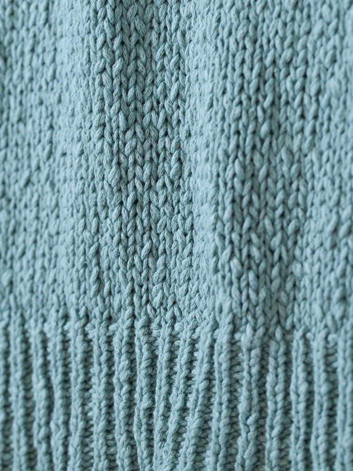 Product image 3 of 4, which shows Celtic & Co. Slub Knit Button Detail Jumper, Dark Sage, XS