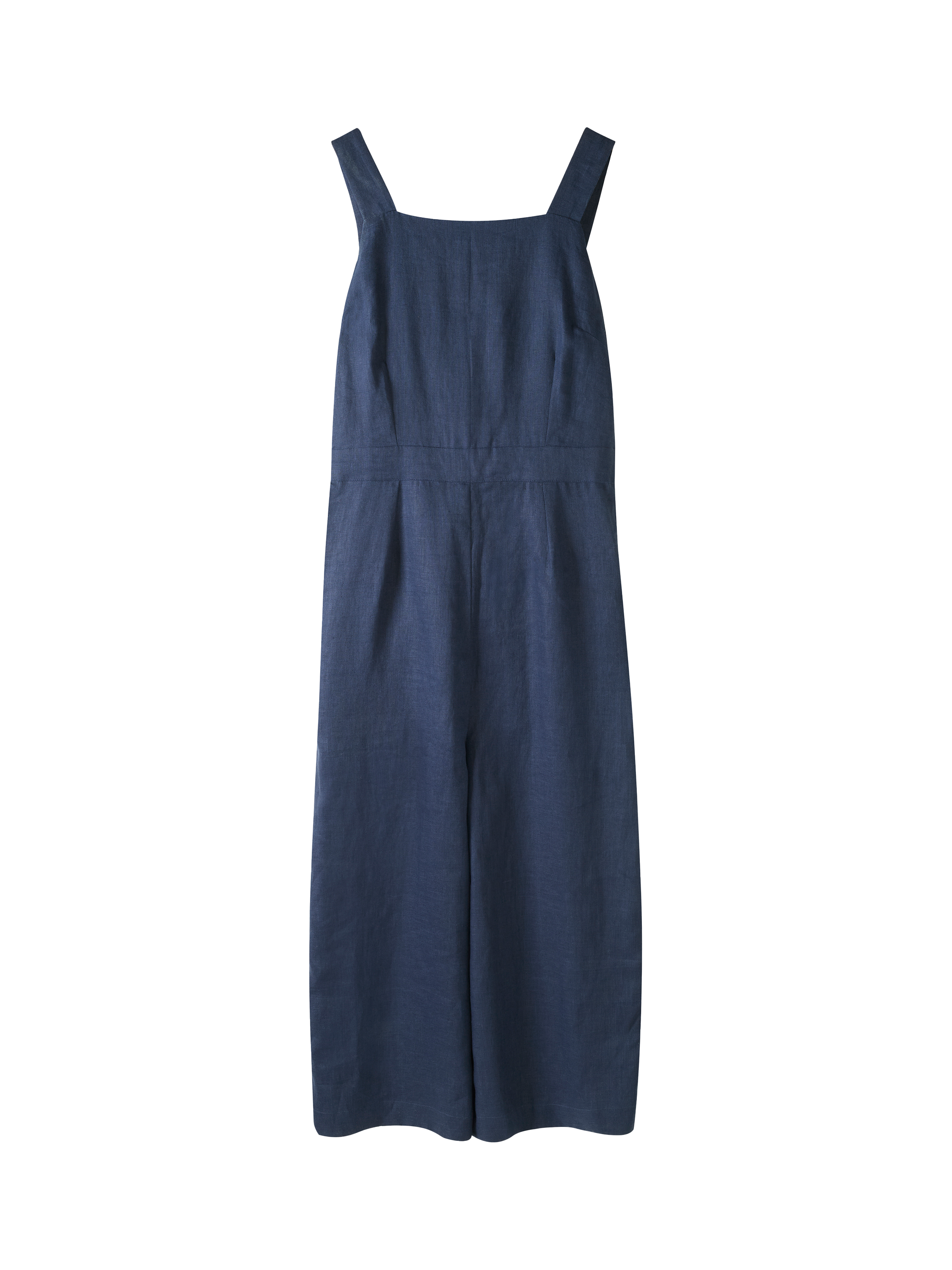 Product image 2 of 2, which shows Celtic & Co. Square Neck Sleeveless Pure Linen Jumpsuit, Dark Navy, 8