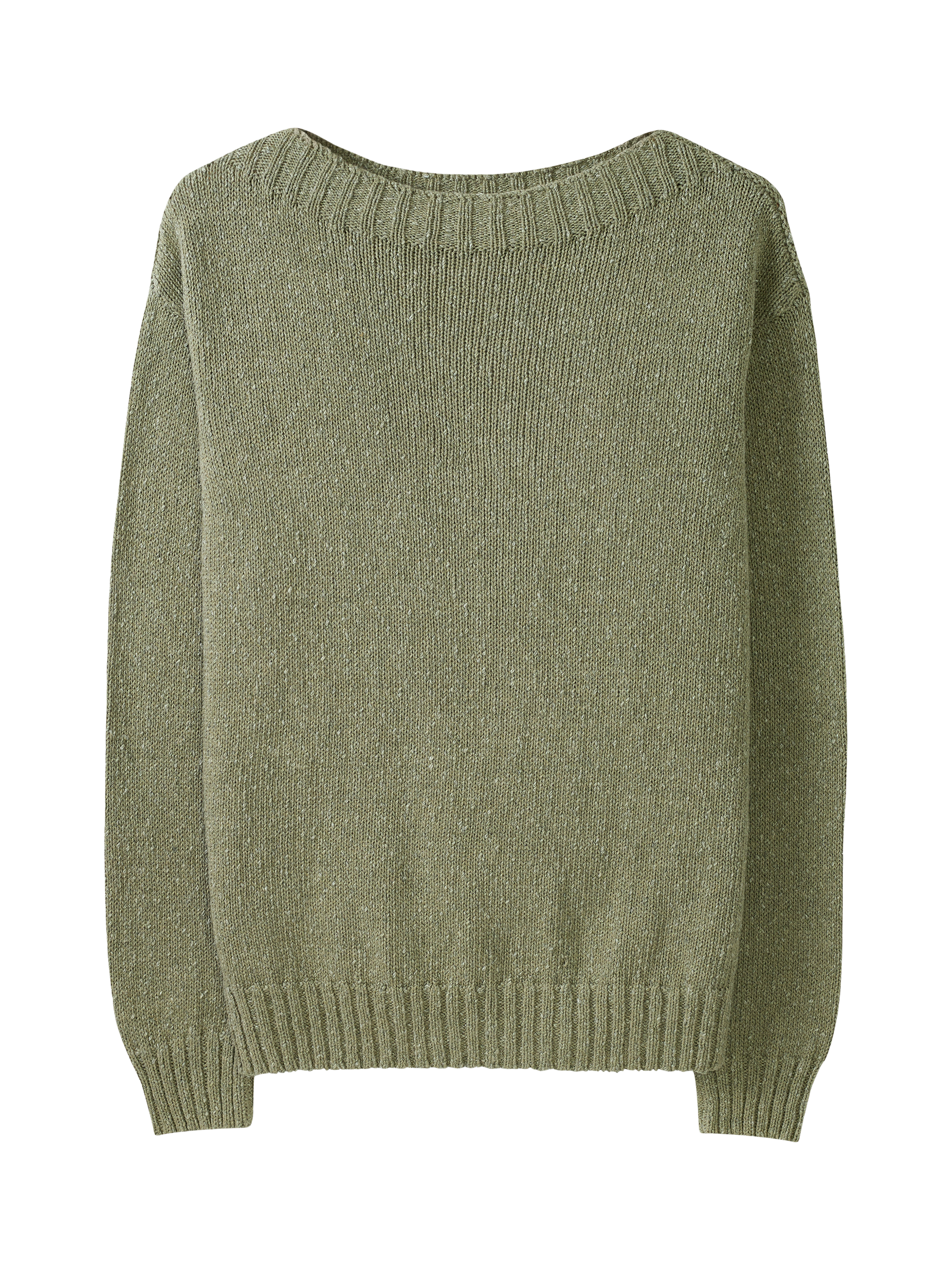 Product image 3 of 5, which shows Celtic & Co. Slub Fleck Boat Neck Jumper, Sage, XS