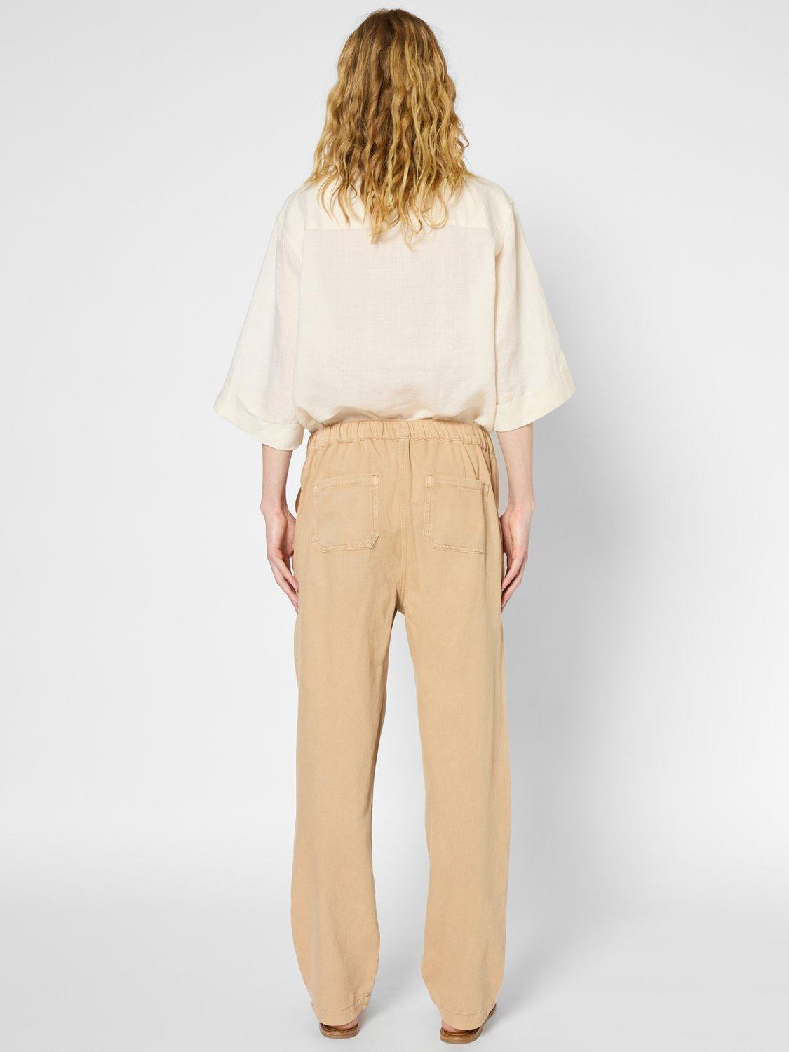 Product image 3 of 6, which shows Gerard Darel Lysee Cotton Blend Trousers, Camel, 10