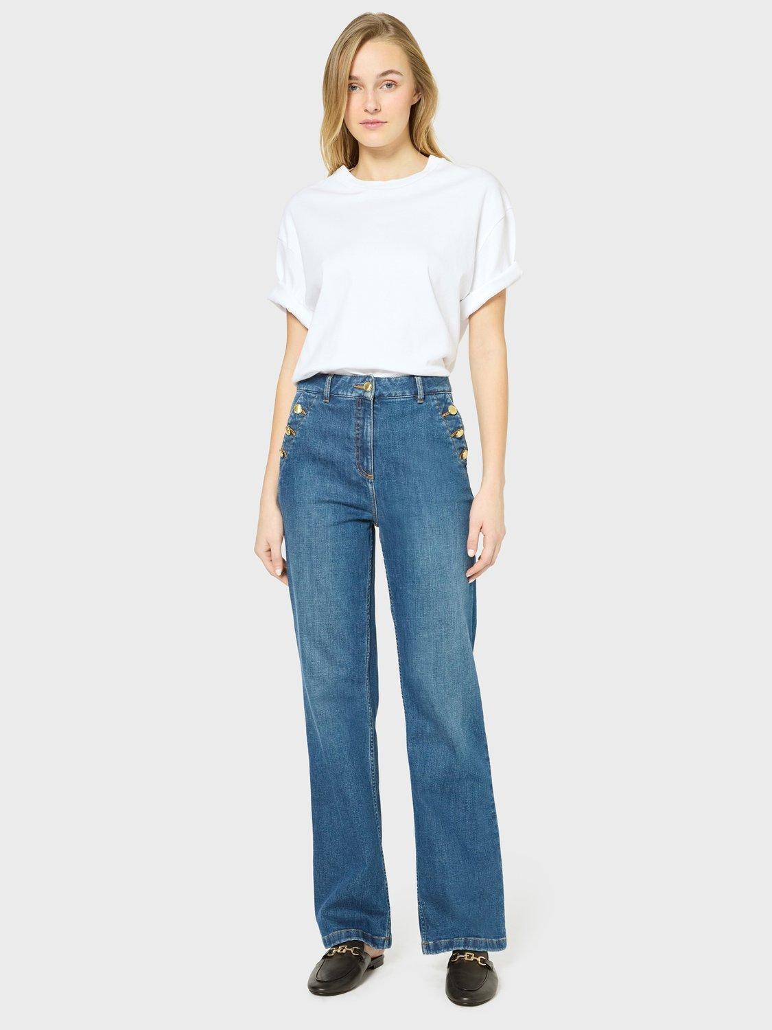 Product image 2 of 6, which shows Gerard Darel Lysette Button Pocket Jeans, Blue, 10