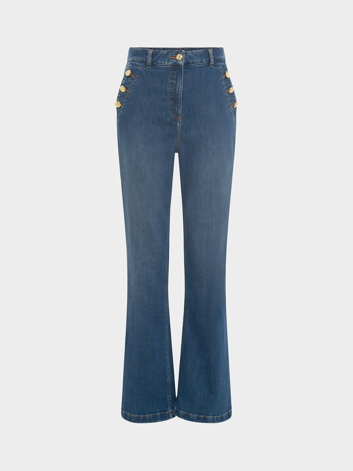 Product image 4 of 6, which shows Gerard Darel Lysette Button Pocket Jeans, Blue, 10
