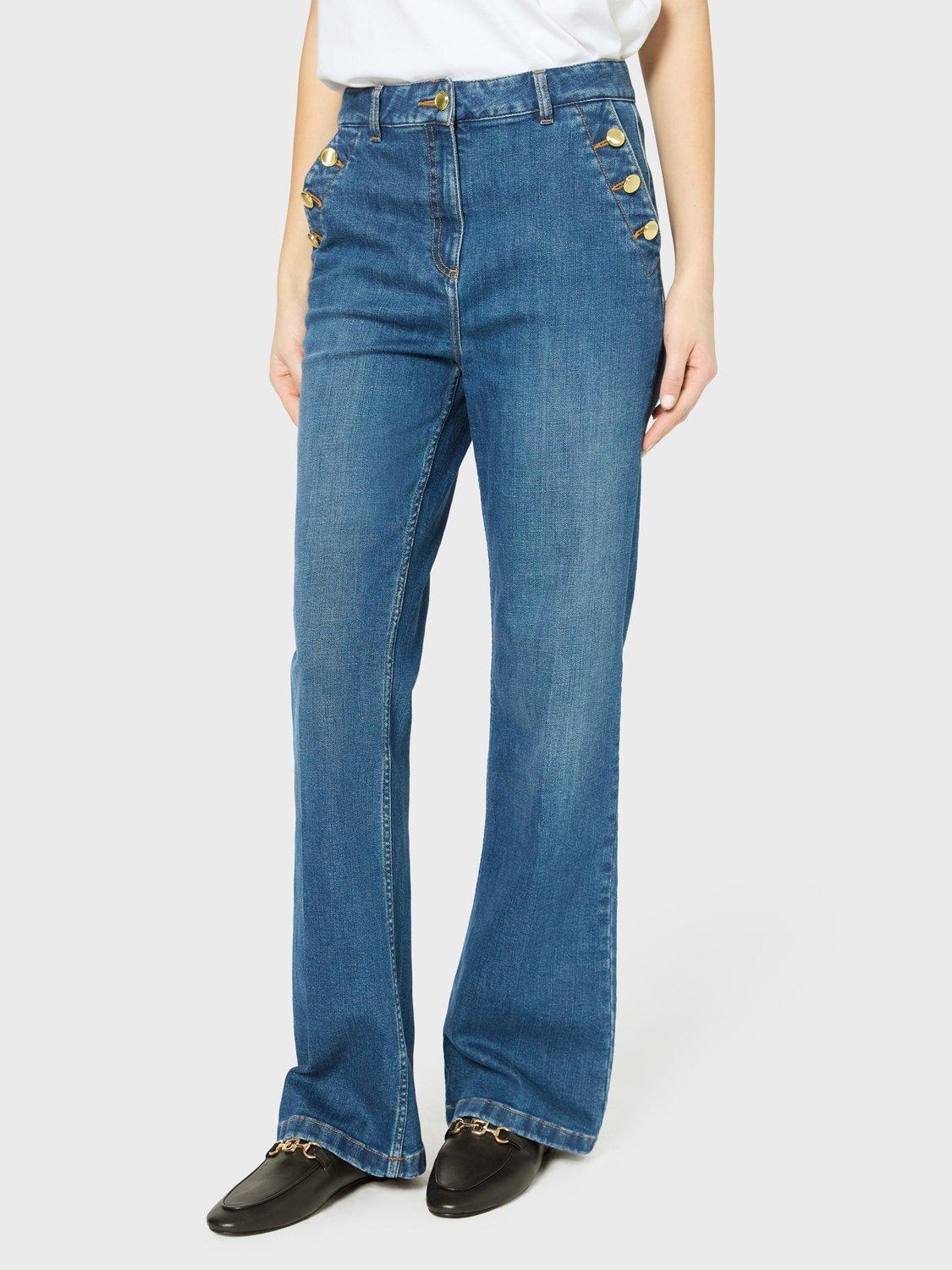 Product image 5 of 6, which shows Gerard Darel Lysette Button Pocket Jeans, Blue, 10
