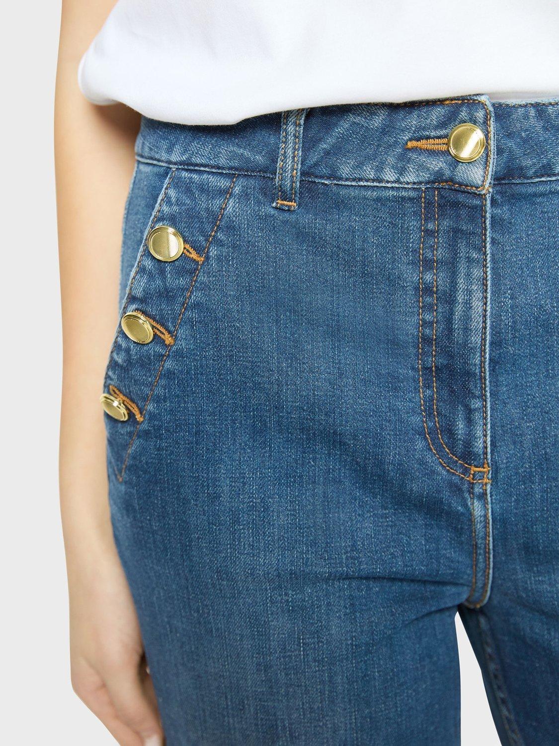 Product image 6 of 6, which shows Gerard Darel Lysette Button Pocket Jeans, Blue, 10