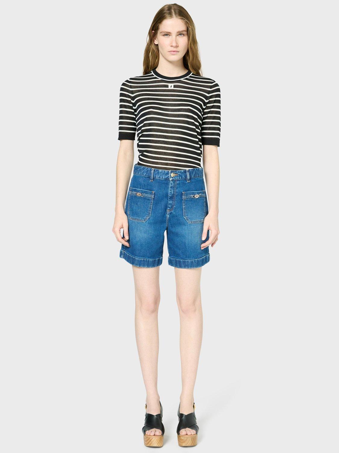Product image 2 of 6, which shows Gerard Darel Lolly High Waist Denim Shorts, Blue, 14