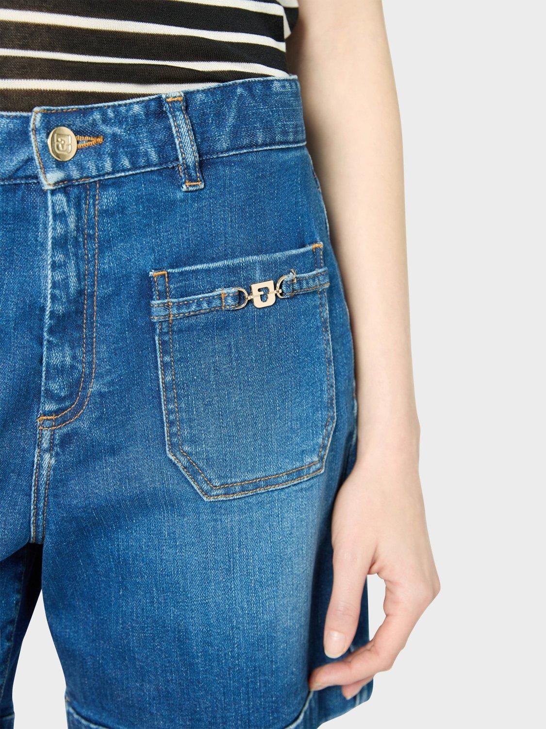 Product image 6 of 6, which shows Gerard Darel Lolly High Waist Denim Shorts, Blue, 14