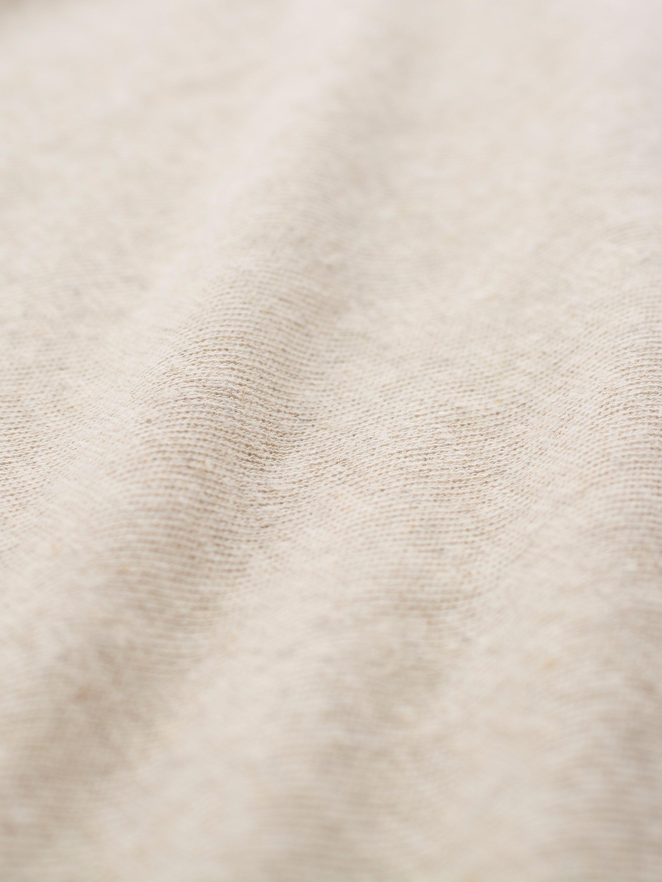 Product image 5 of 8, which shows Celtic & Co. V-Neck Linen Blend T-Shirt, Ecru, 8