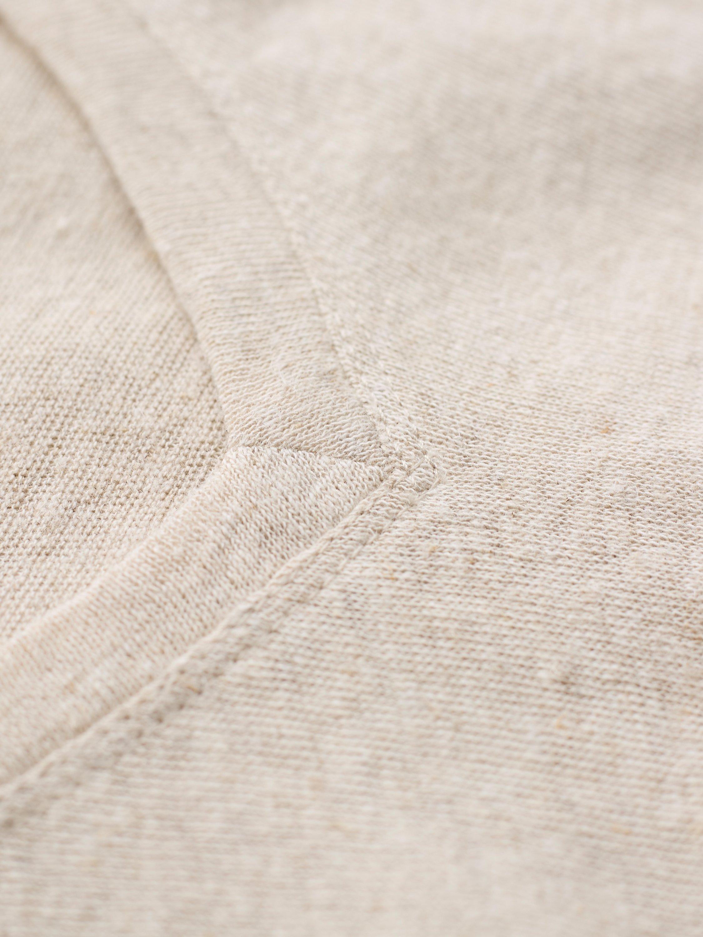 Product image 6 of 8, which shows Celtic & Co. V-Neck Linen Blend T-Shirt, Ecru, 8