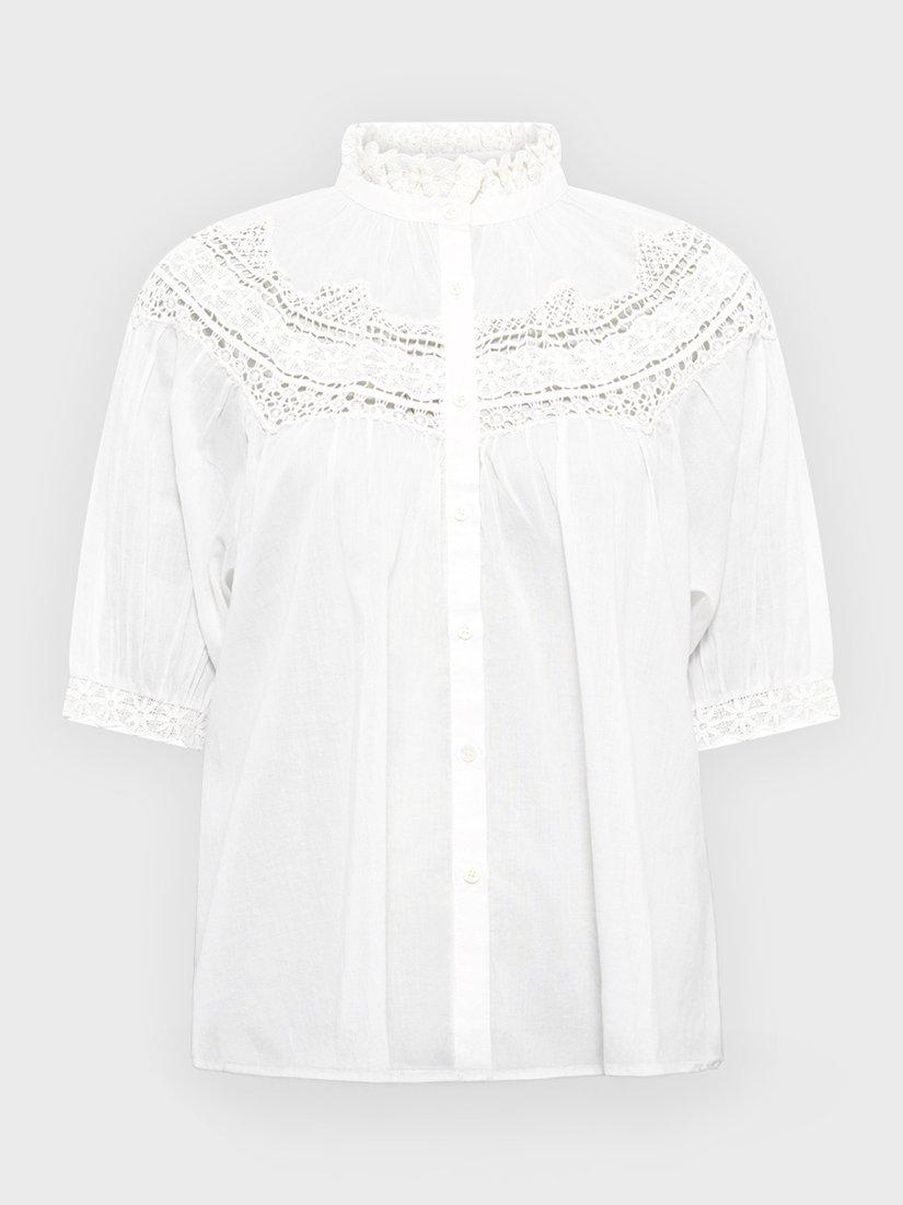 Product image 4 of 6, which shows Gerard Darel Umber Cotton Short Sleeved Shirt, Ecru, 14