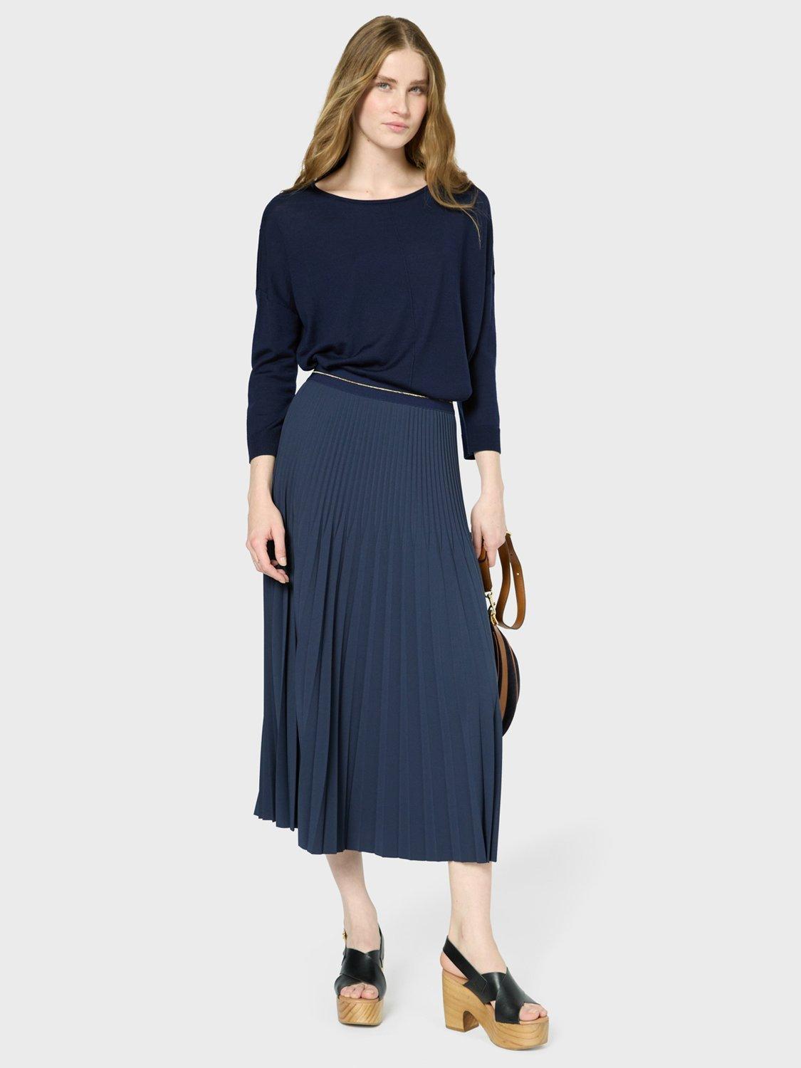 Product image 1 of 6, which shows Gerard Darel Violeta Pleated Skirt, Navy, 12