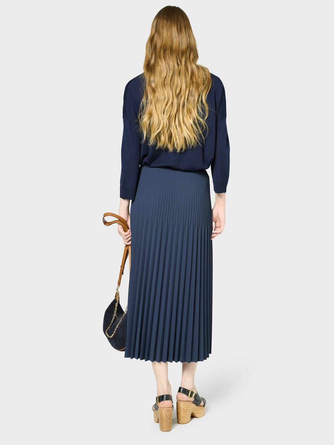 Product image 3 of 6, which shows Gerard Darel Violeta Pleated Skirt, Navy, 12