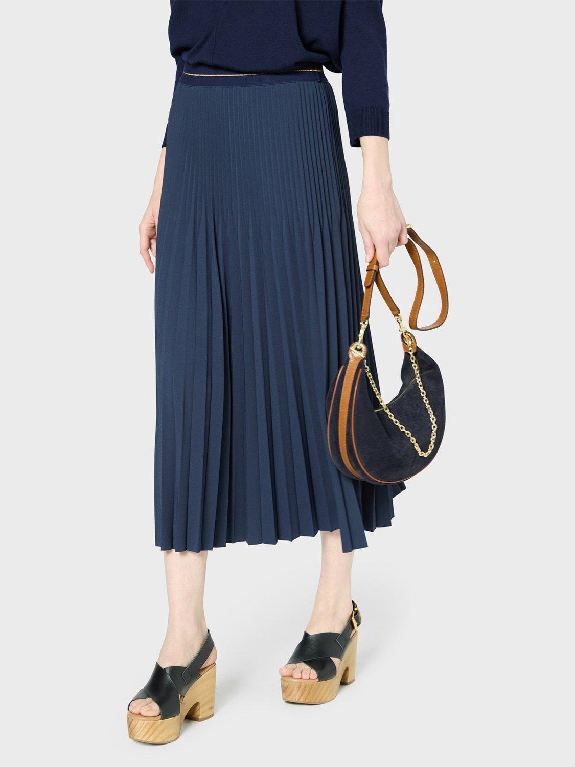 Product image 5 of 6, which shows Gerard Darel Violeta Pleated Skirt, Navy, 12