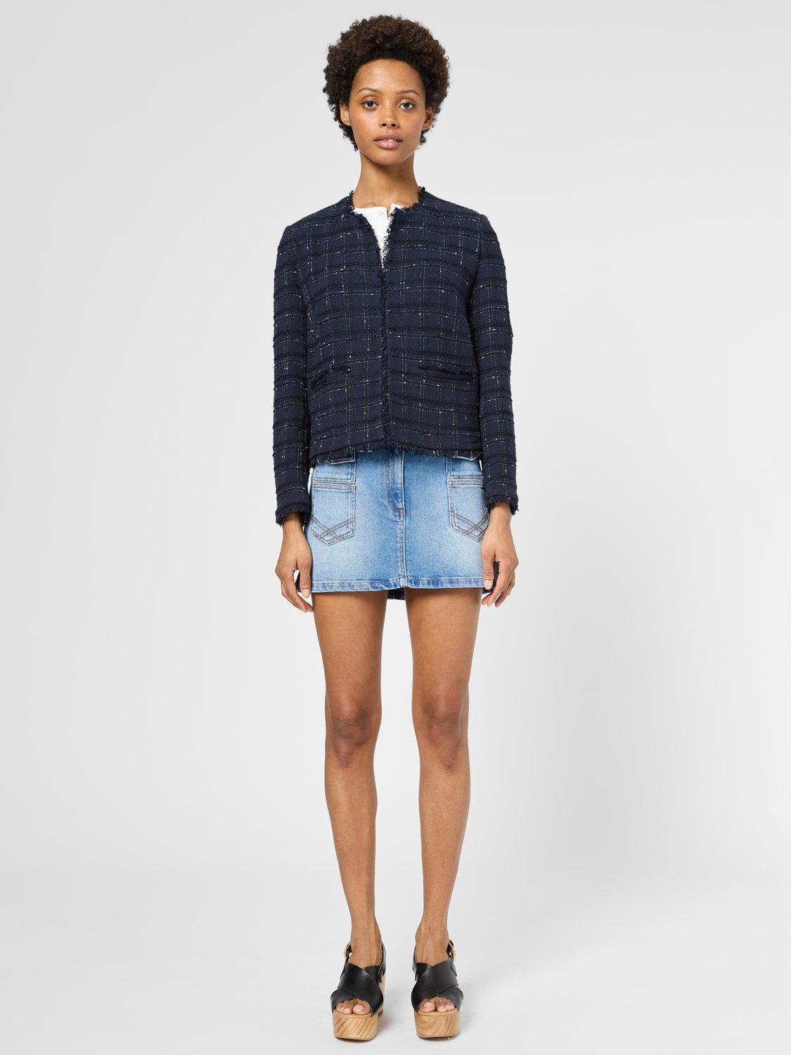 Product image 2 of 2, which shows Gerard Darel Rolande Tweed Jacket, Navy, 10