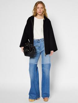 Gerard Darel Solene Pure Wool Zip Jacket, Black, Black