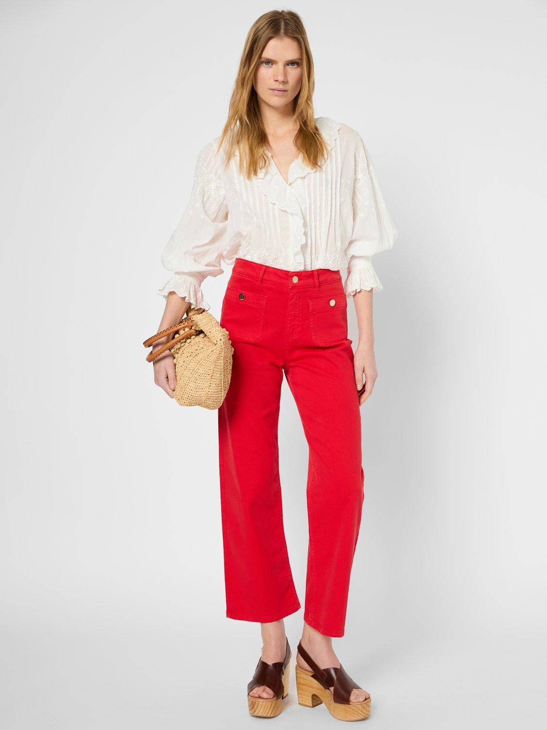 Product image 1 of 2, which shows Gerard Darel Lida Straight Jeans, Red, 8