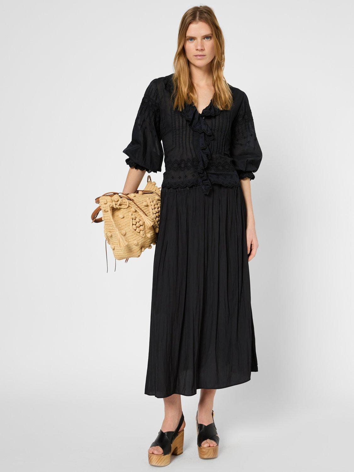 Product image 1 of 6, which shows Gerard Darel Vanina Midi Skirt, Black, 8