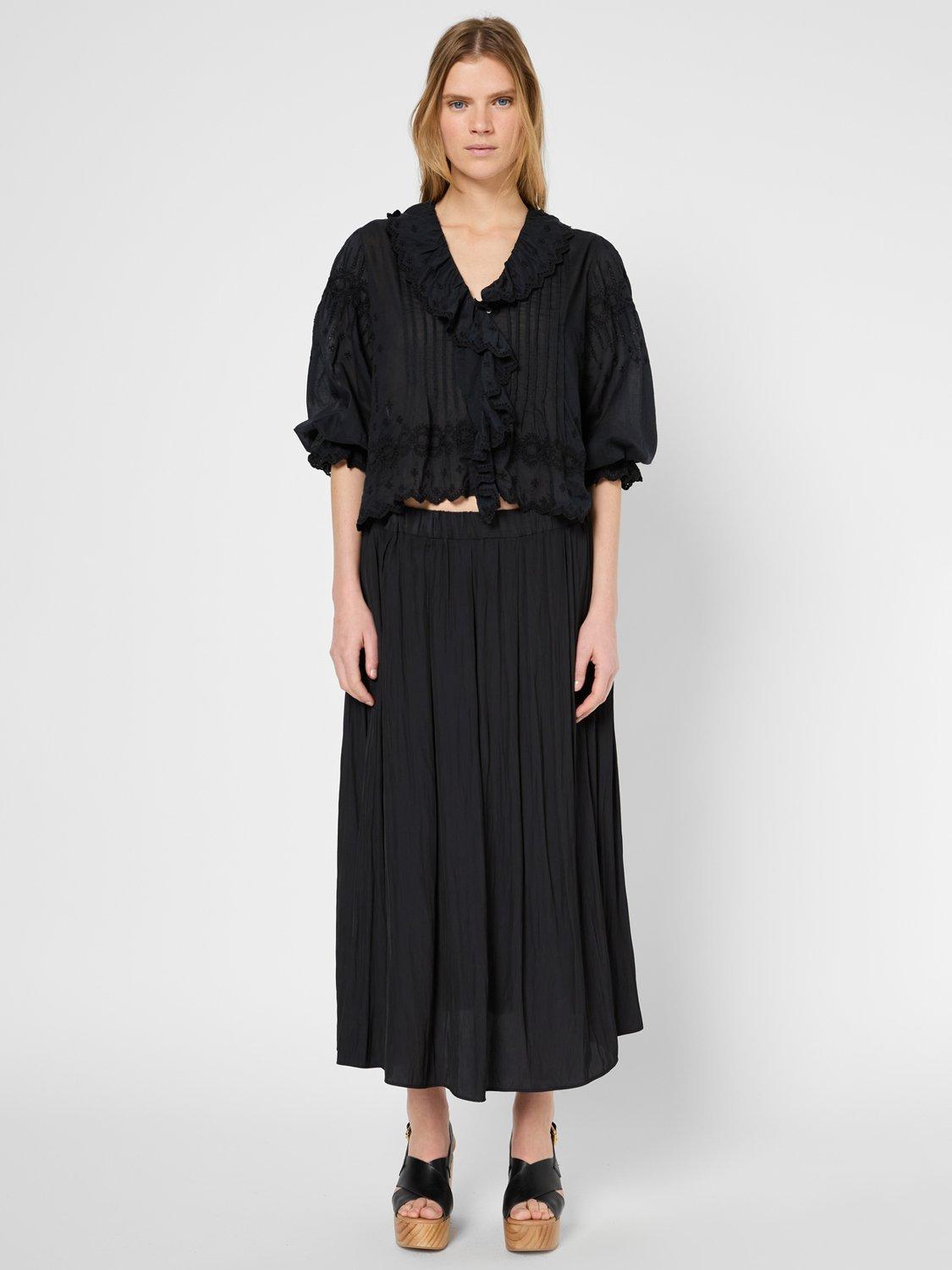 Product image 2 of 6, which shows Gerard Darel Vanina Midi Skirt, Black, 8