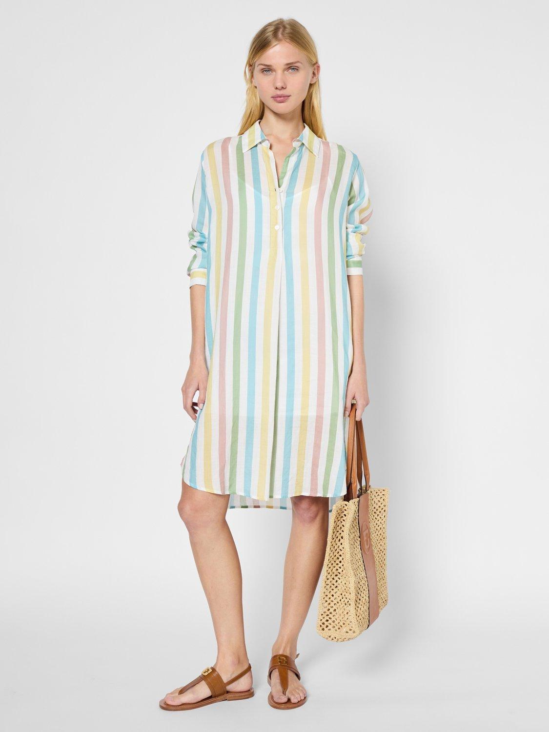 Gerard Darel Pinelopi Stripe Shirt Dress, Ecru