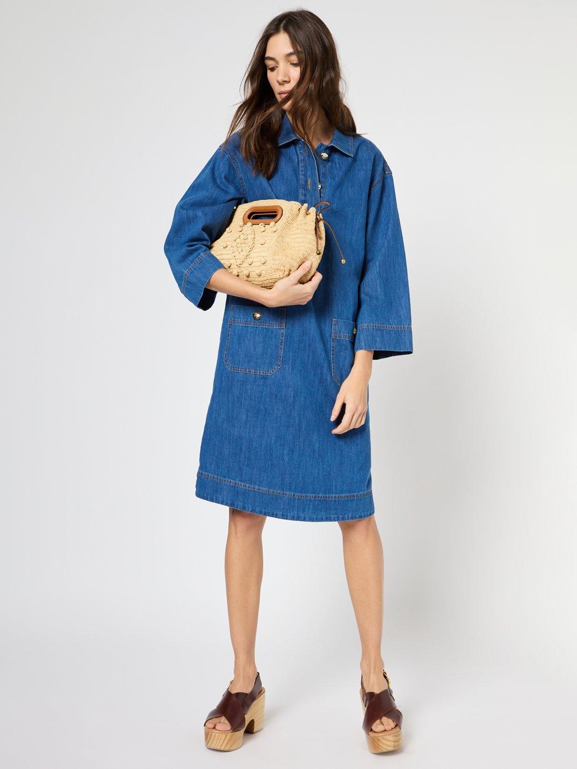 Product image 1 of 1, which shows Gerard Darel Penelope Denim Dress, Blue, 8