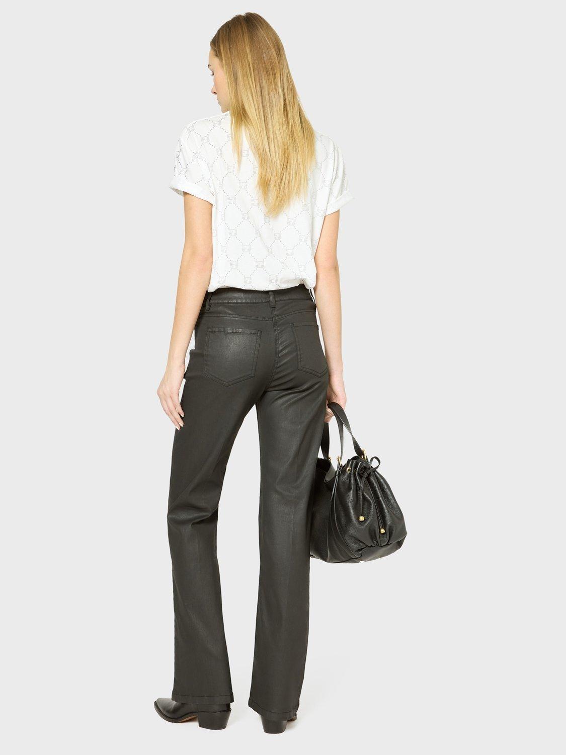 Product image 3 of 5, which shows Gerard Darel Livia Coated Jeans, Black, 8