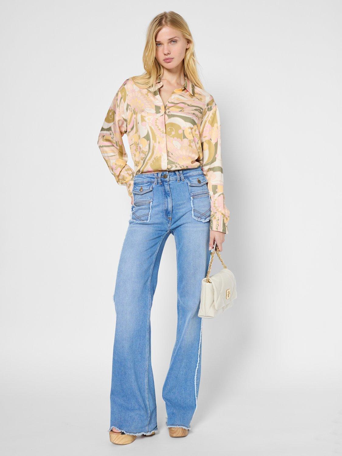 Product image 1 of 1, which shows Gerard Darel Ushauna Abstract Floral Shirt, Green/Multi, 10