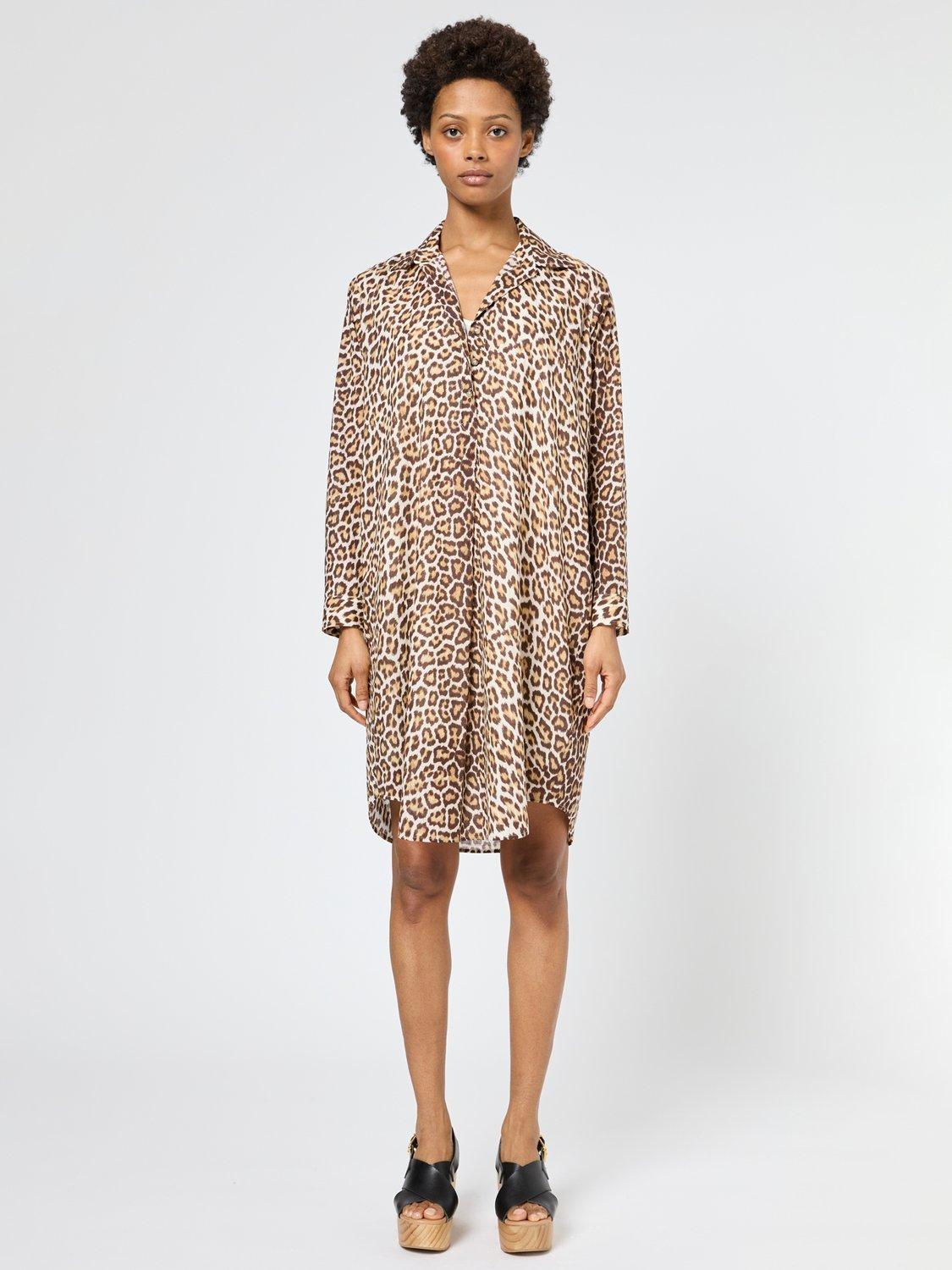 Product image 2 of 2, which shows Gerard Darel Pina Animal Print Dress, Brown, 10