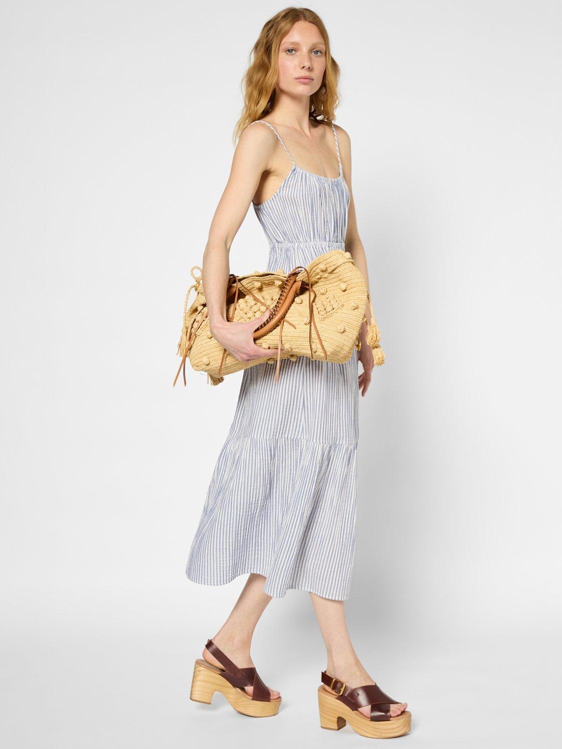 Product image 2 of 6, which shows Gerard Darel Poline Stripe Midi Dress, Blue, 8