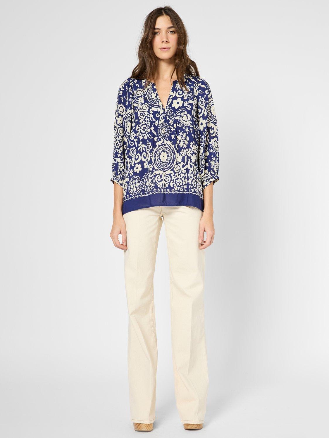 Product image 2 of 2, which shows Gerard Darel Ubelia Floral Top, Ink, 10