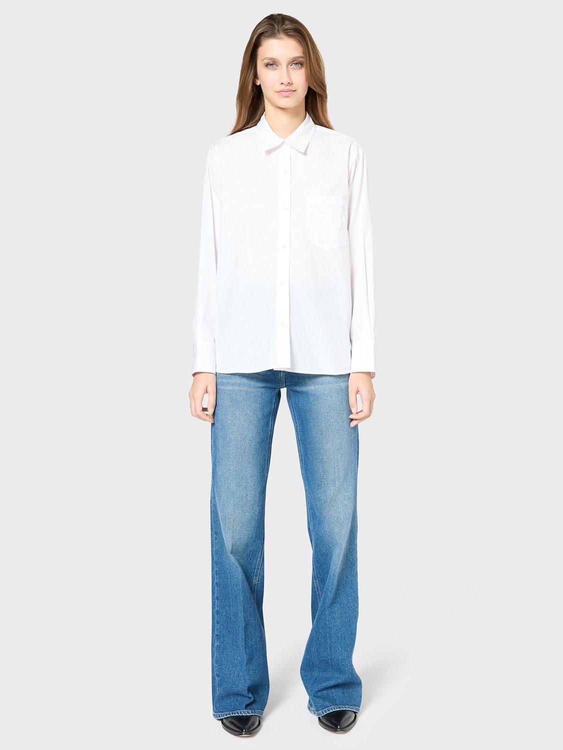 Product image 2 of 6, which shows Gerard Darel Udria Cotton Poplin Shirt, White, 10