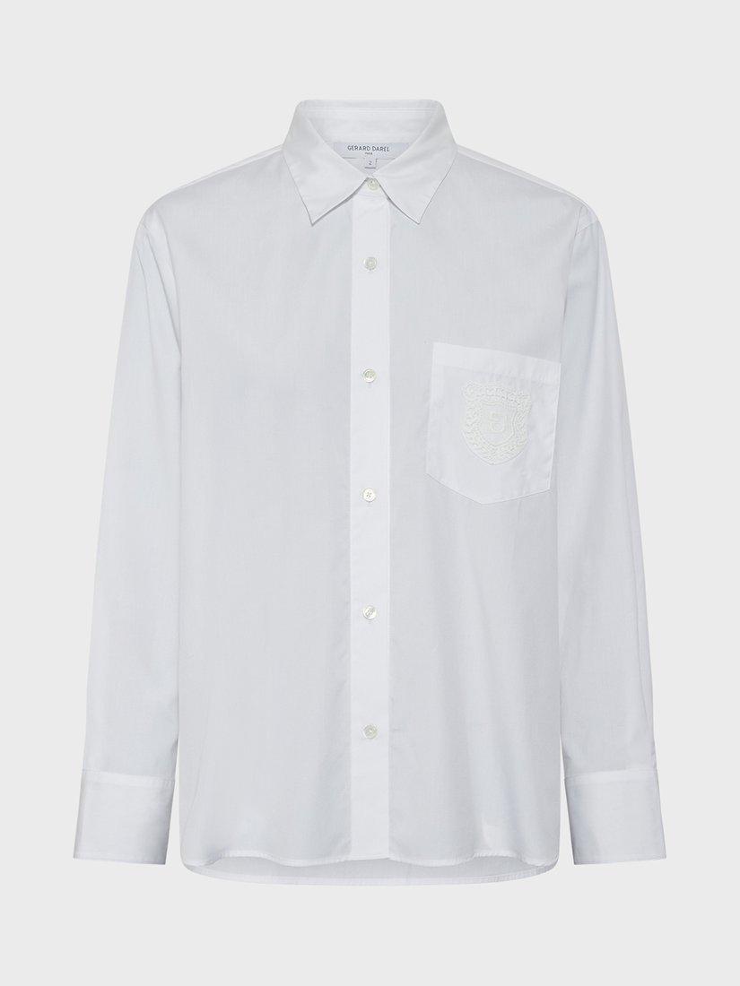 Product image 4 of 6, which shows Gerard Darel Udria Cotton Poplin Shirt, White, 10