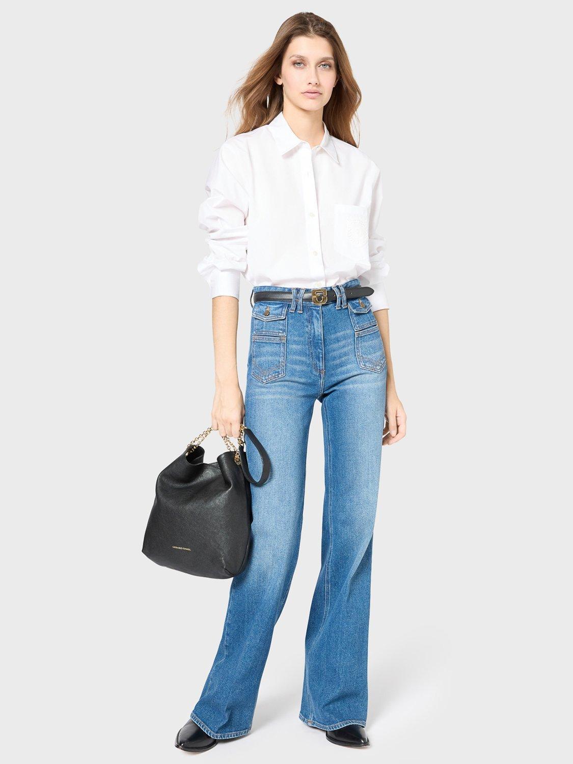 Product image 5 of 6, which shows Gerard Darel Udria Cotton Poplin Shirt, White, 10