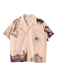 S.S.DALEY Estate Sale Cotton Regular Fit Print Shirt, Orange White